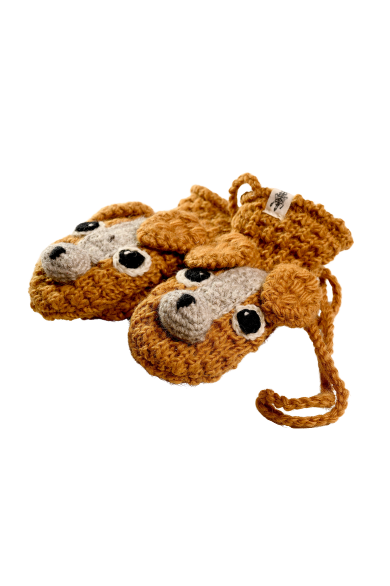 Crochet Lucy Puppy Mittens, Alternate, color, White combo