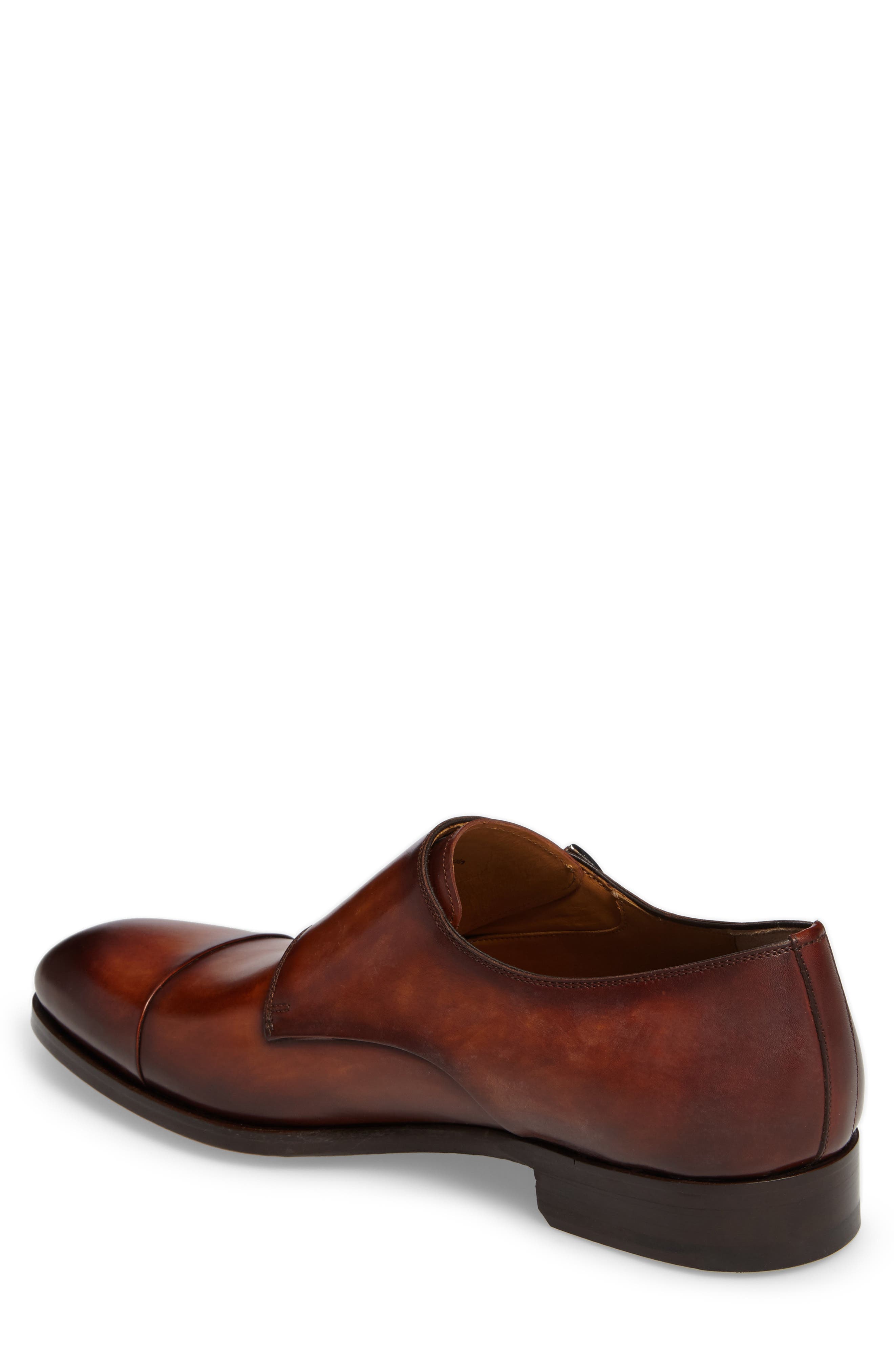 Louie Double Monk Strap Shoe, Alternate, color, COGNAC LEATHER