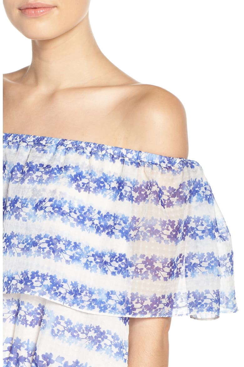 Blouson Maxi Dress, Alternate, color, IVORY/ BLUE