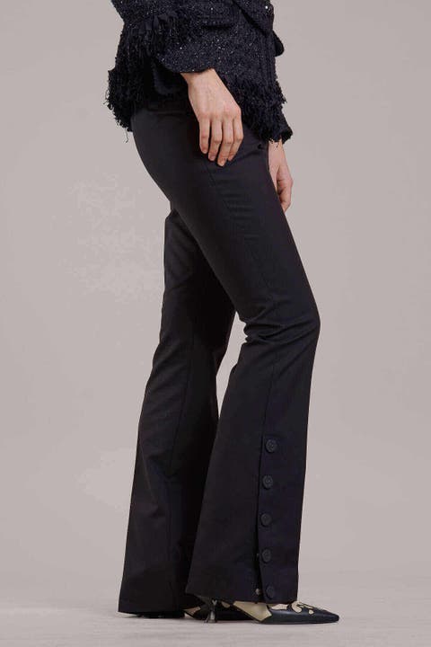 Stretch Trousers With Button Details