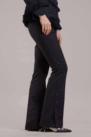 Maison Common Stretch Trousers With Button Details
