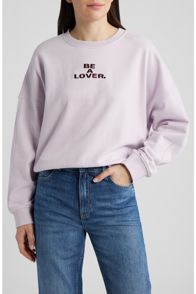 Ever Valentine Graphic Cotton Sweatshirt, Main, color, PURPLE