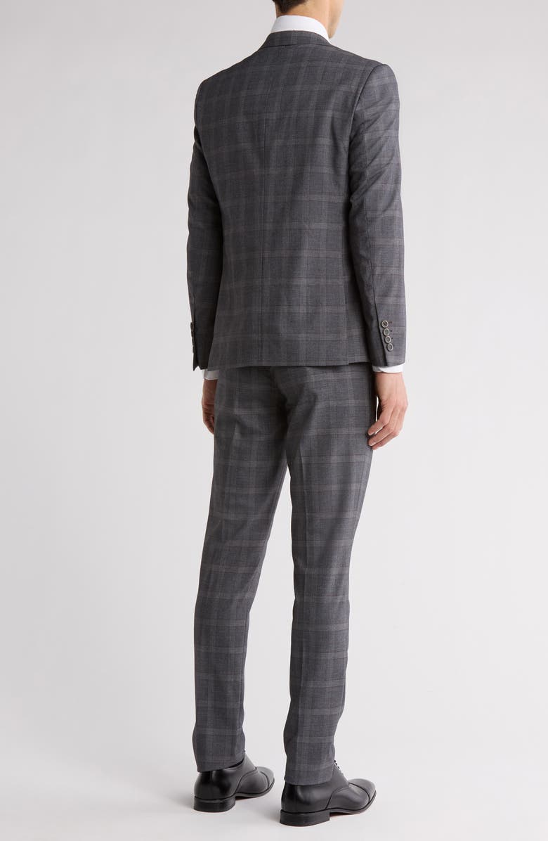 SOUL OF LONDON Light Grey Fancy Plaid Notch Lapel Suit, Alternate, color, 