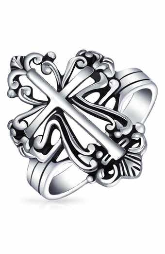 BLING JEWELRY Christian Religious Fleur Ring