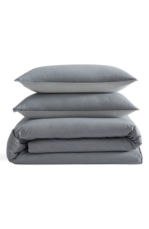 Contrast Weave Duvet Cover & Shams Set