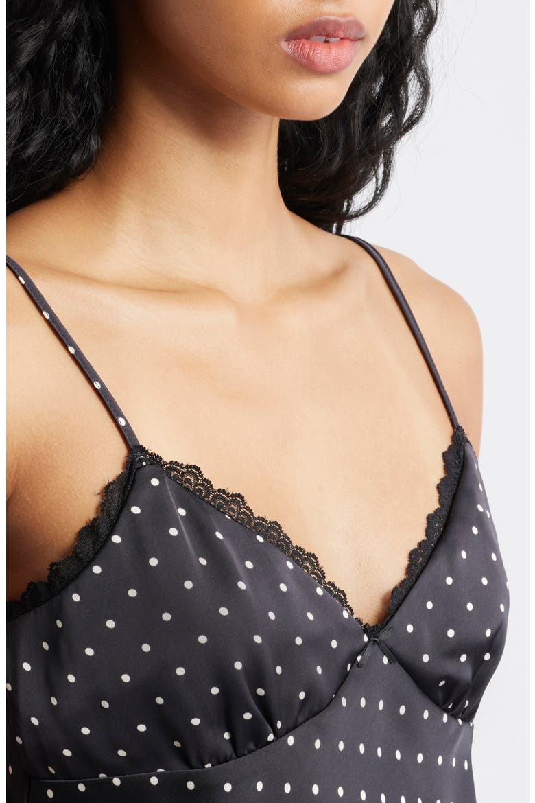 Lace Trim Camisole, Alternate, color, BLACK POLKA DOT