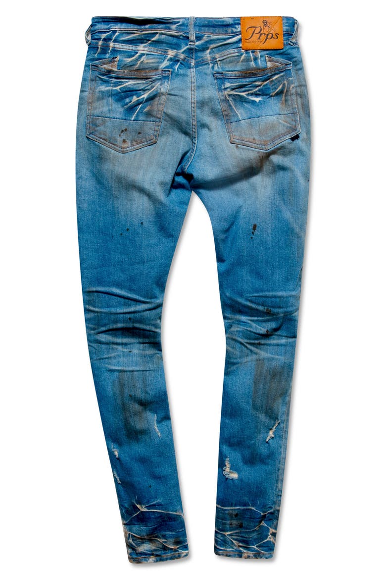 Fenella Distressed Skinny Fit Jeans, Alternate, color, BLUE