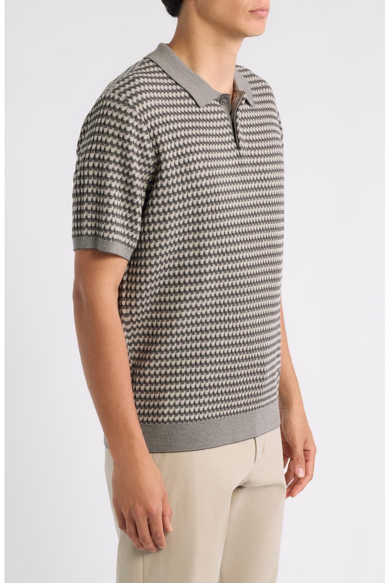 Short Sleeve Virgin Wool Polo Sweater, Alternate, color, SOLID LIGHT/ PASTEL GREY