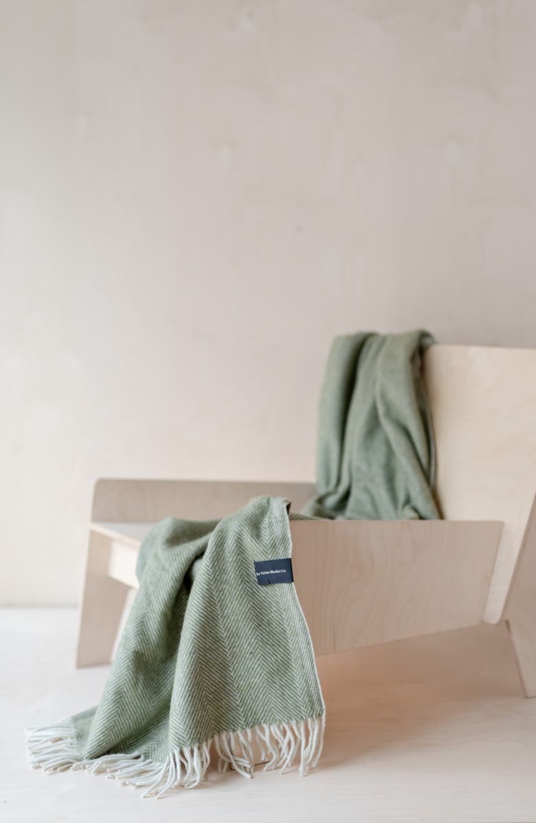 TBCo Recycled Wool Blend Throw Blanket, Alternate, color, Green
