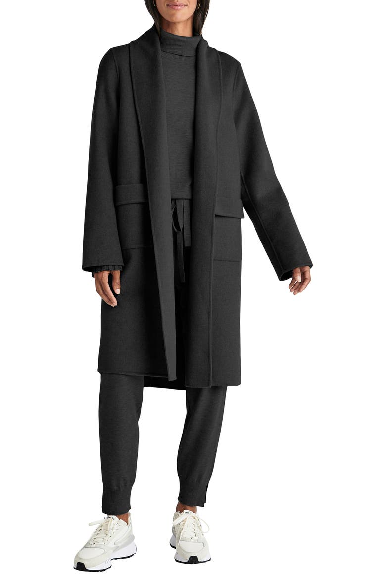 x Cella Jane Icon Shawl Collar Coat, Main, color, BLACK