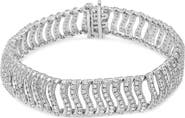 Haus of Brilliance Silver 5.00 Cttw Round-Cut Diamond "S" Link Bracelet