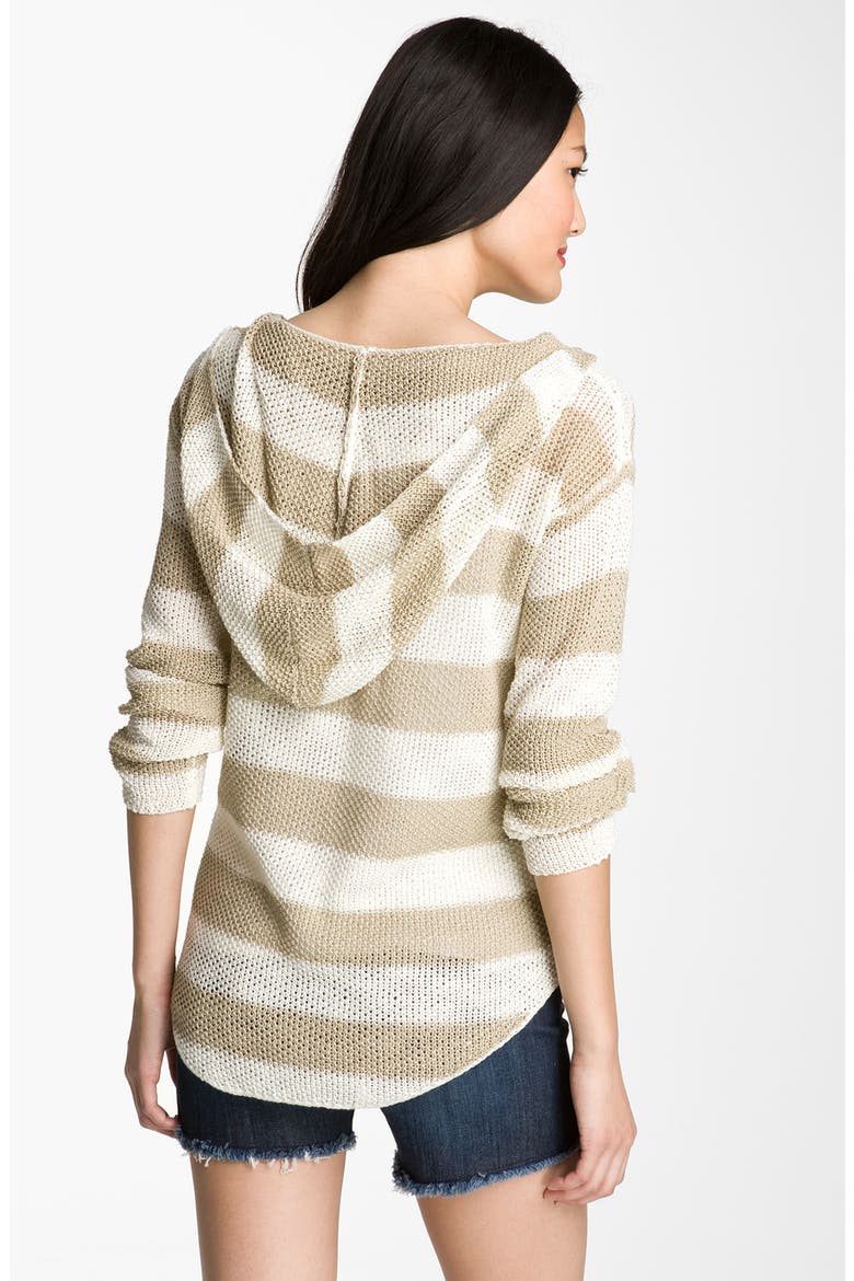Stripe Pullover Hoodie, Alternate, color, KHAKI/ NIGORI