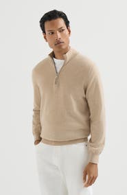 Brunello Cucinelli Cashmere sweater with half zip