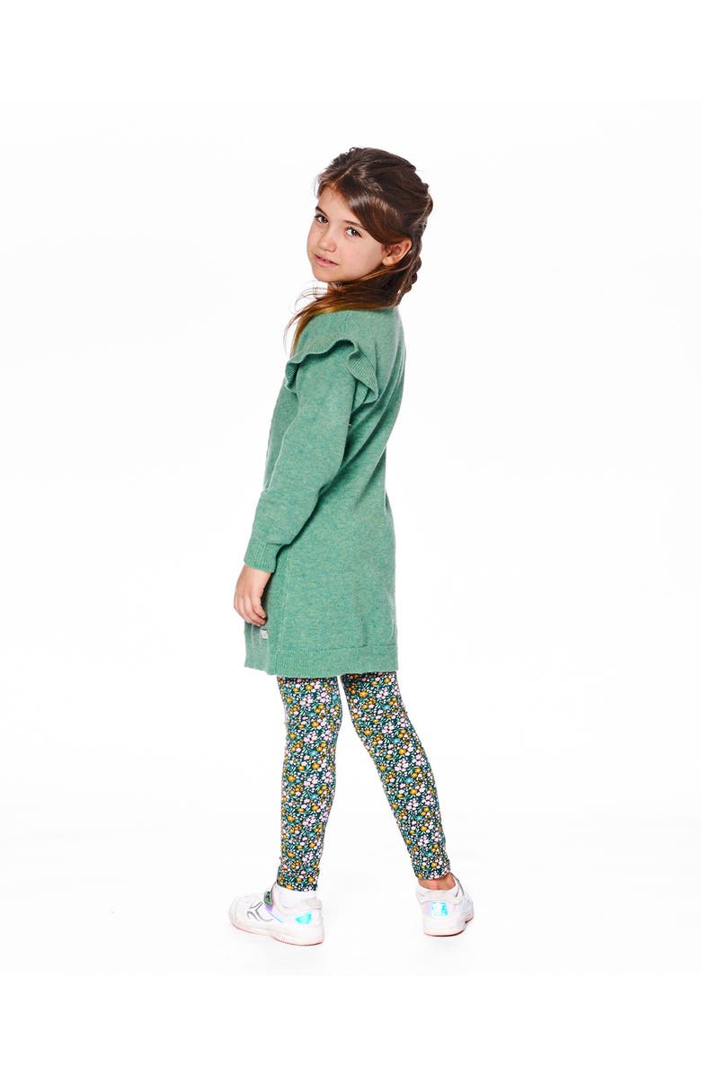 Deux par Deux Leggings with Flower, Alternate, color, Green