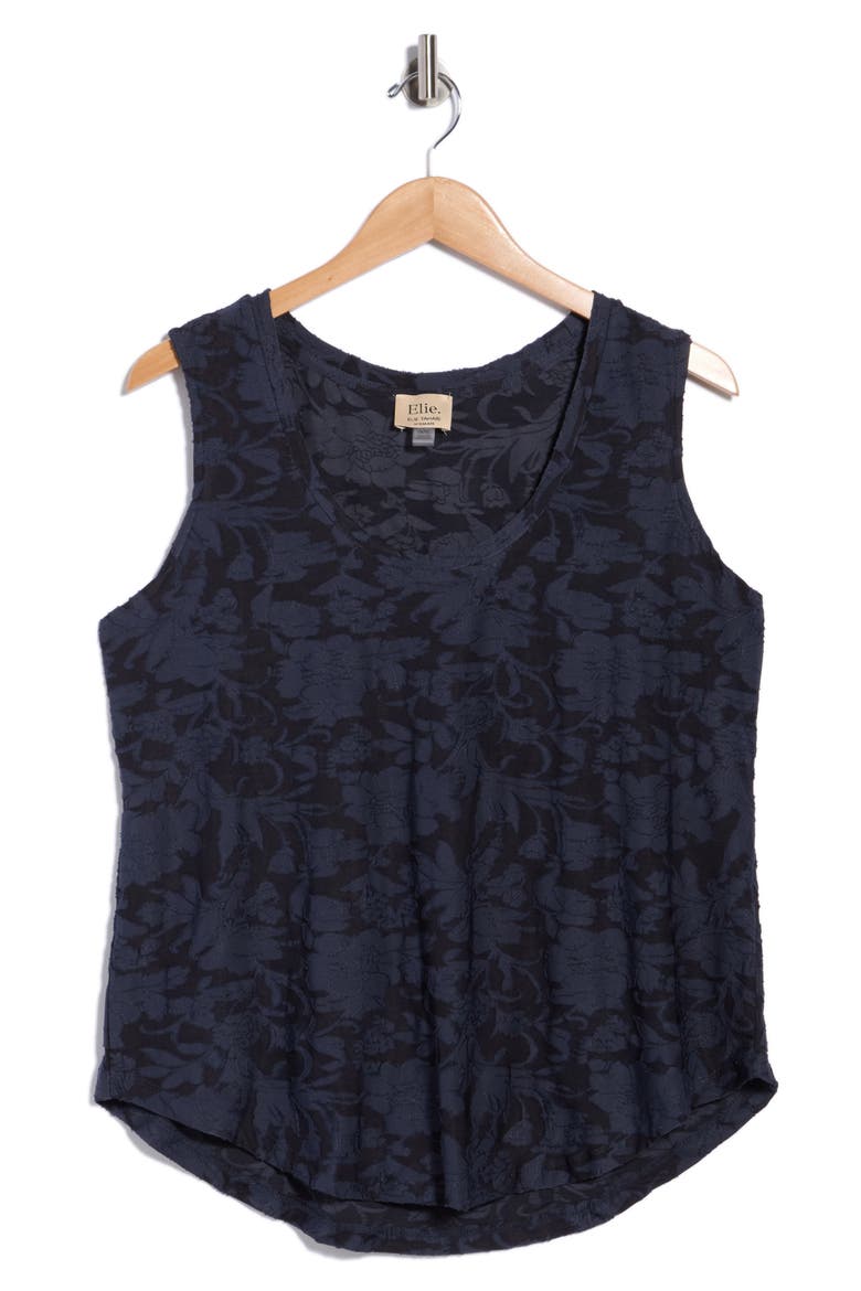 Floral Scoop Neck Tank Top, Alternate, color, DARK TEAL