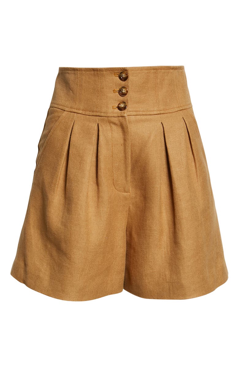 Veronica Beard Alicia Linen Shorts, Alternate, color, 