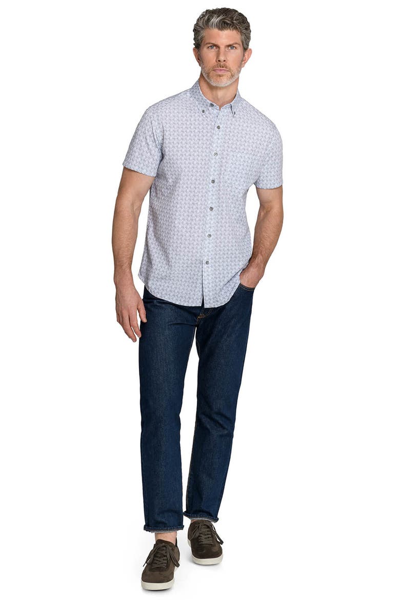 Faded Square Reworked Short Sleeve Button-Up Shirt, Alternate, color, CHARCOAL