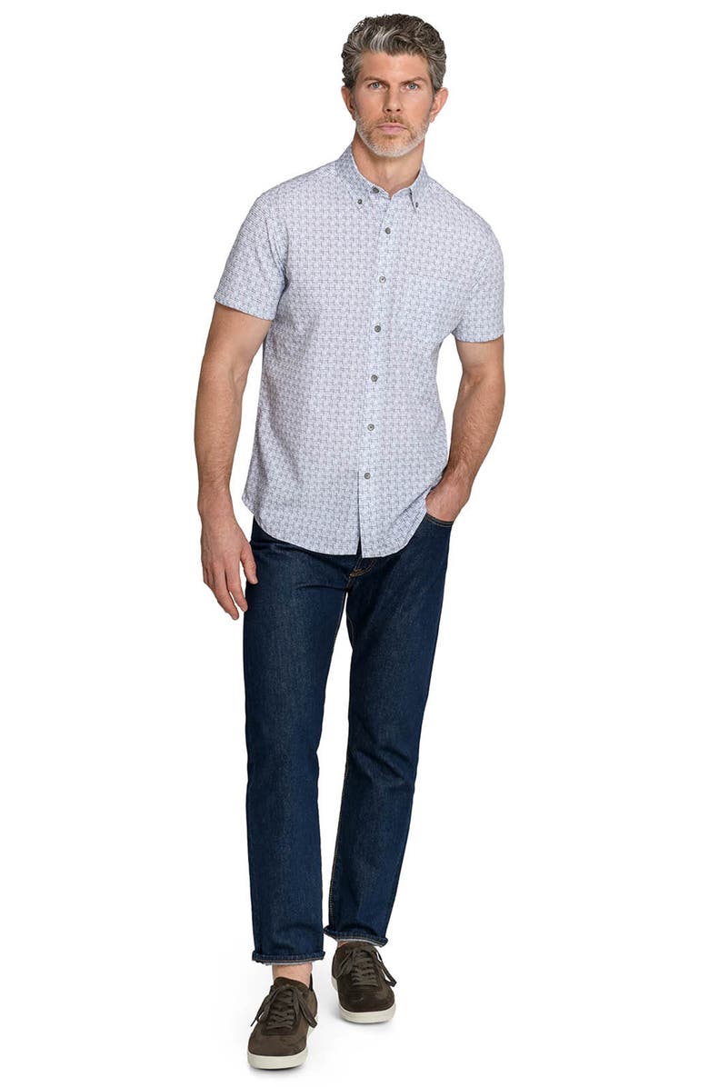 W.R.K Faded Square Reworked Short Sleeve Button-Up Shirt, Alternate, color, Charcoal