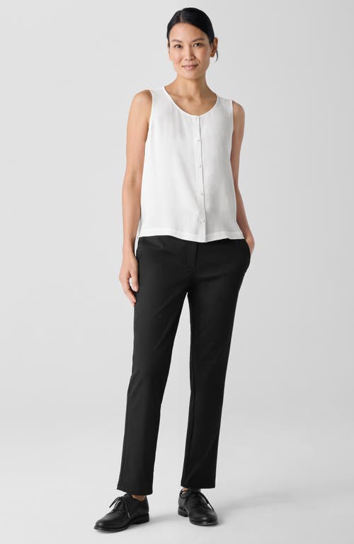 Shop Eileen Fisher Button Front Silk Vest In Ivory