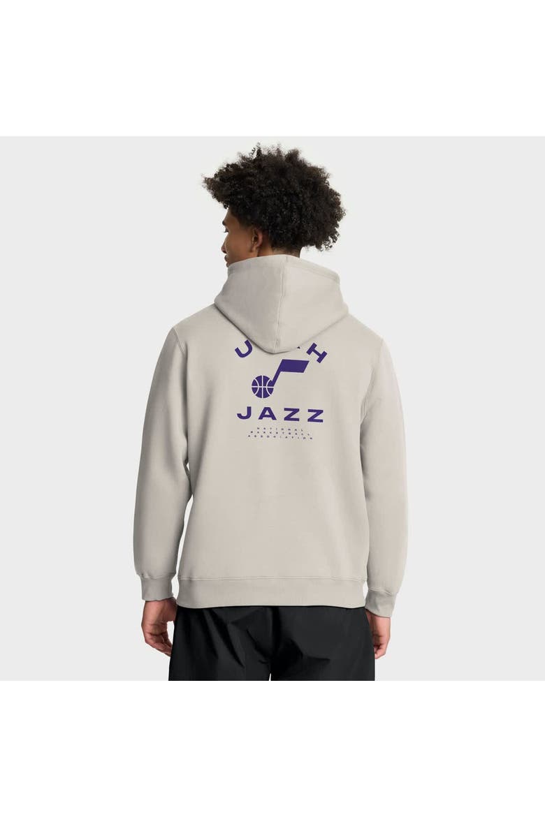 Men's Fanatics Off White Utah Jazz Crossover Collection Blocked Shot Premium Pullover Hoodie, Alternate, color, Cream