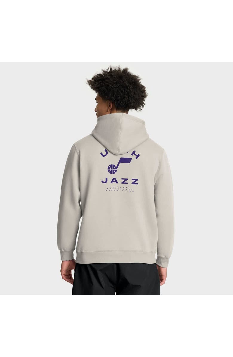 FANATICS Men's Fanatics Off White Utah Jazz Crossover Collection Blocked Shot Premium Pullover Hoodie, Alternate, color, Cream