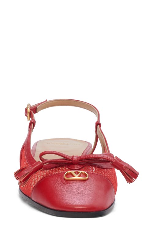 Valentino Garavani Valet Du Roi Slingback Ballet Flat In Red