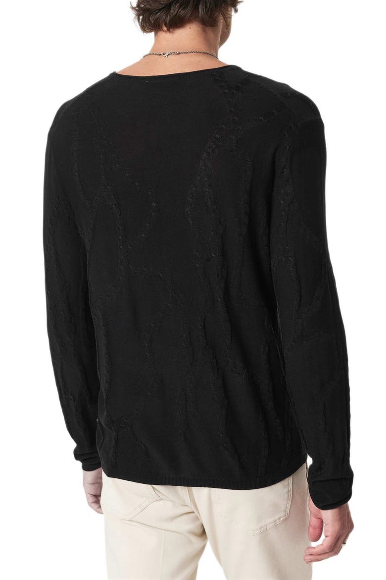 Addison Broken Twist Cable Sweater, Alternate, color, BLACK
