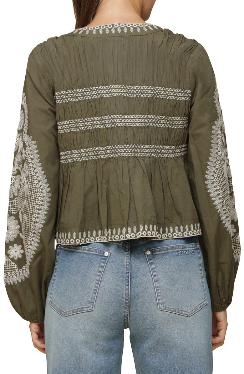 Avec Les Filles Embroidered Peplum Shirt Jacket, Alternate, color, 