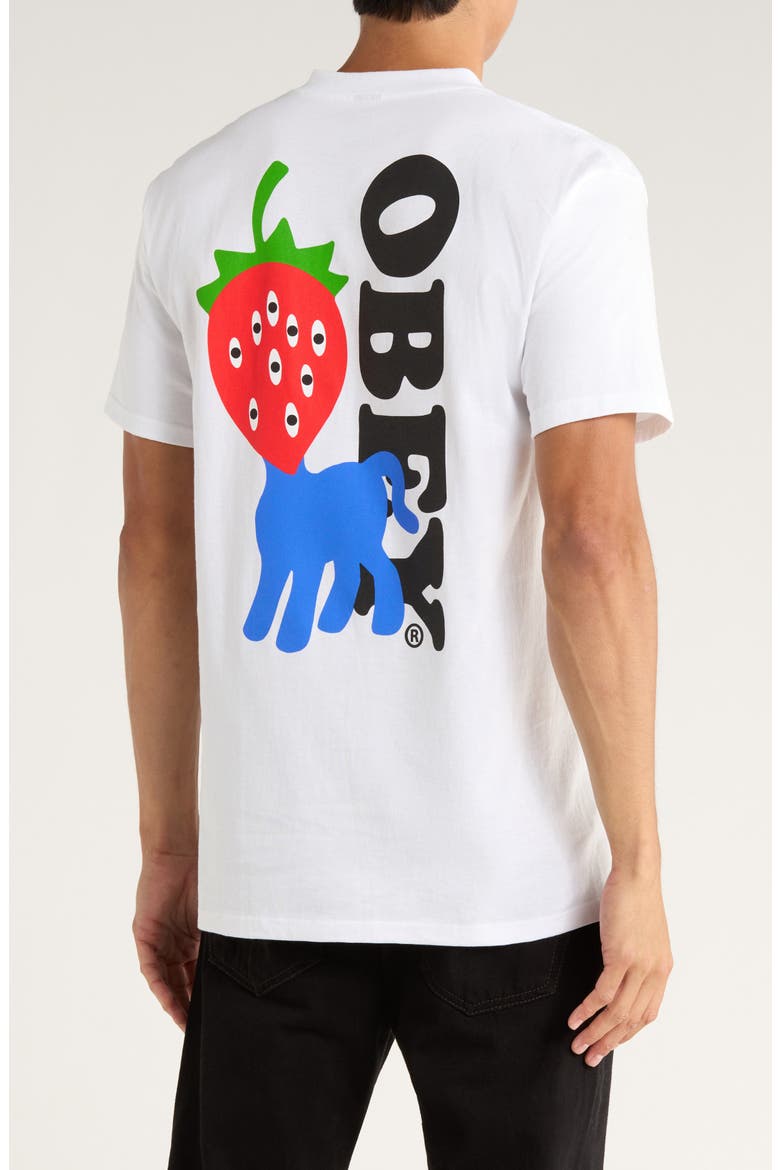 Strawberry Logo Cotton Graphic T-Shirt, Alternate, color, WHITE