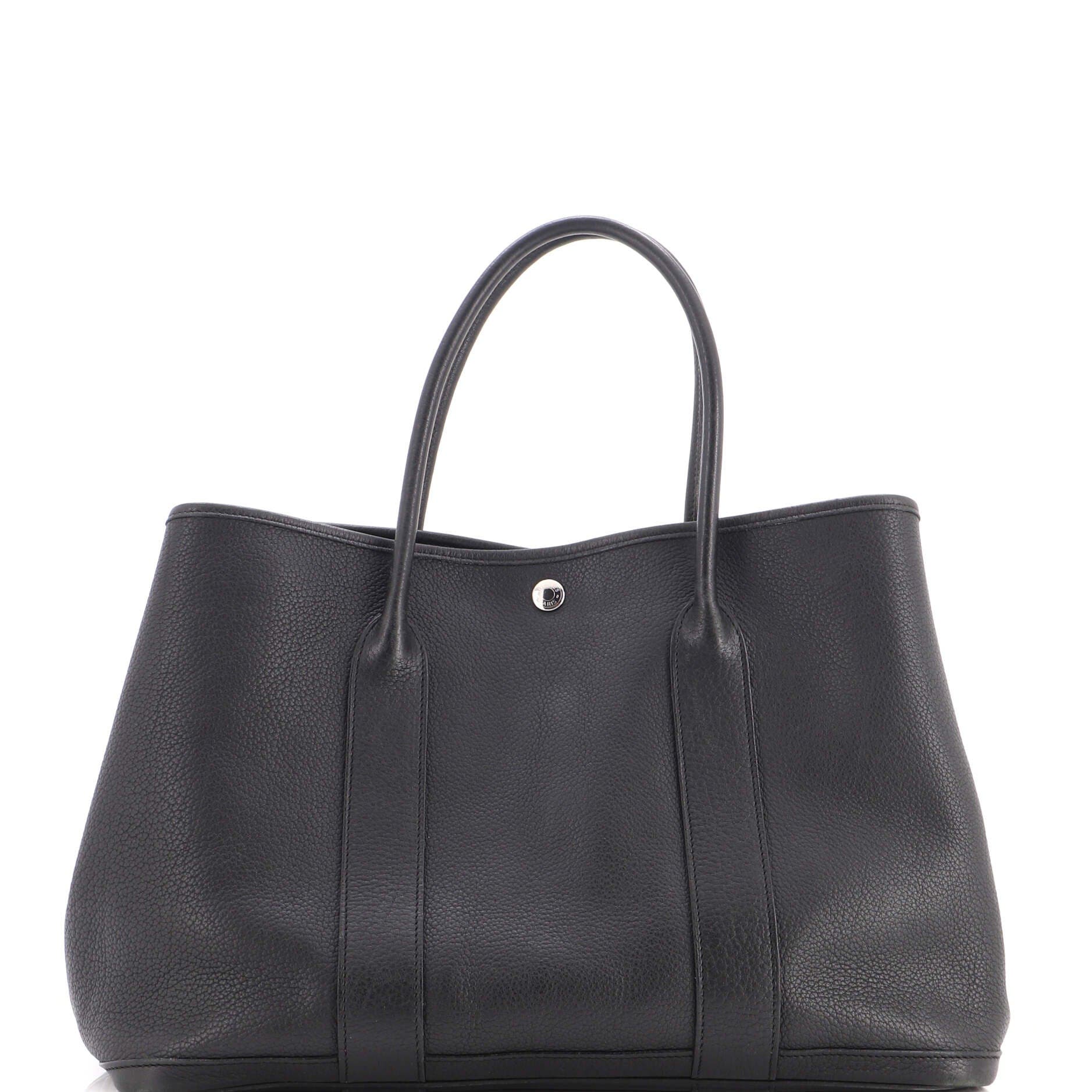 Garden Party Tote Leather 36, Main, color, Black