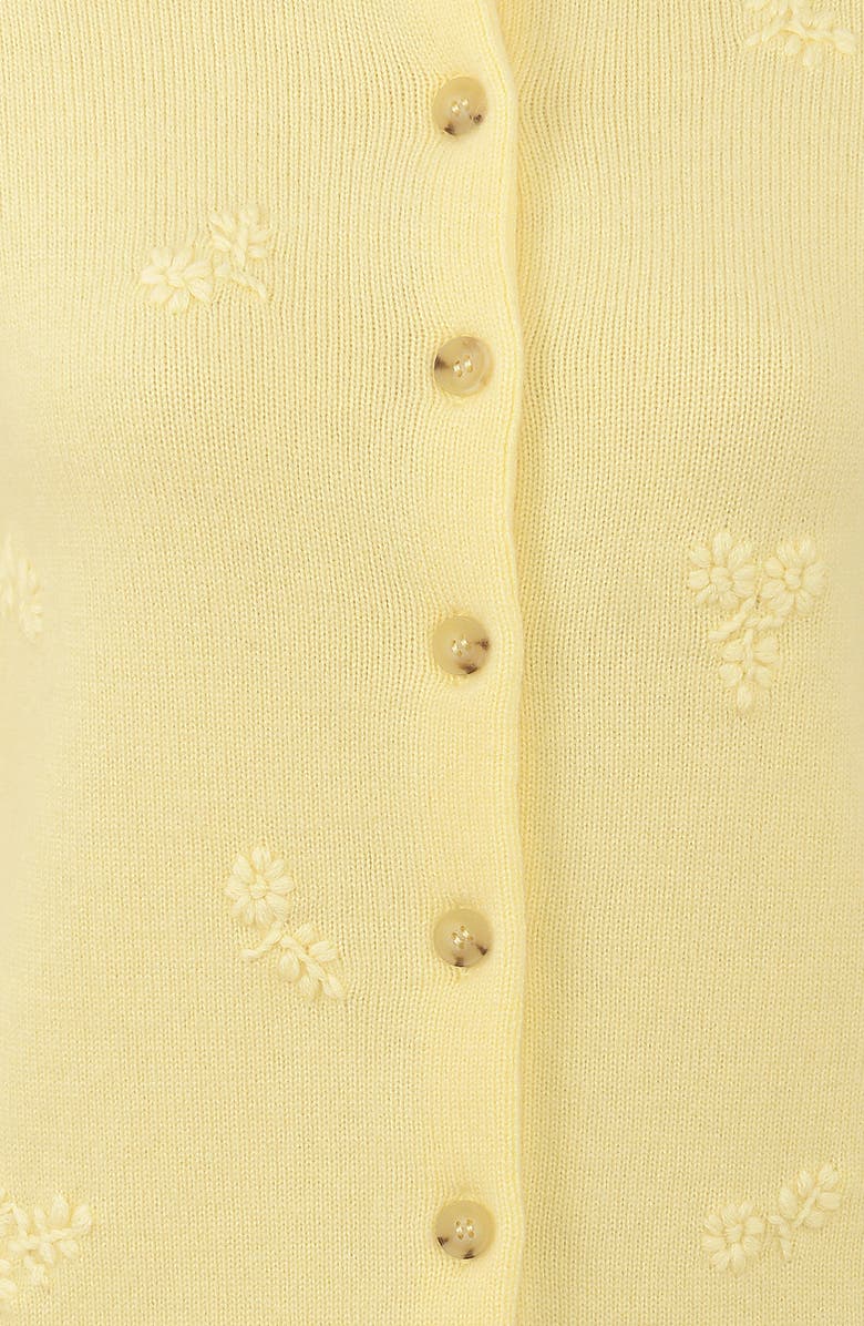 HOUSE OF CB Poppie Embroidered Wool & Cashmere Cardigan, Alternate, color, 