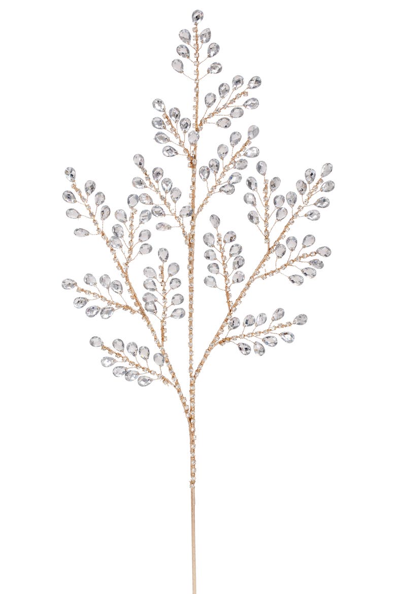 Sparkling Jewel Leaf Spray, Set of 6, Main, color, Clear