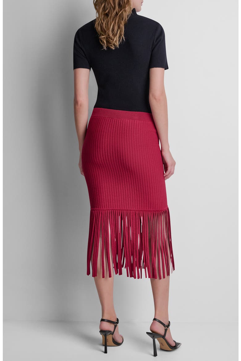 Fringe Rib Midi Skirt, Alternate, color, RHYTHM RED