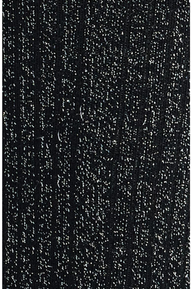 Soft Metallic Crew Socks, Alternate, color, BLACK