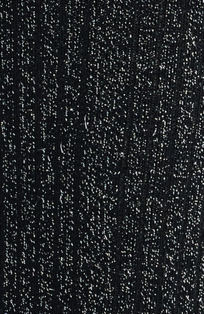 Stems Soft Metallic Crew Socks, Alternate, color, Black