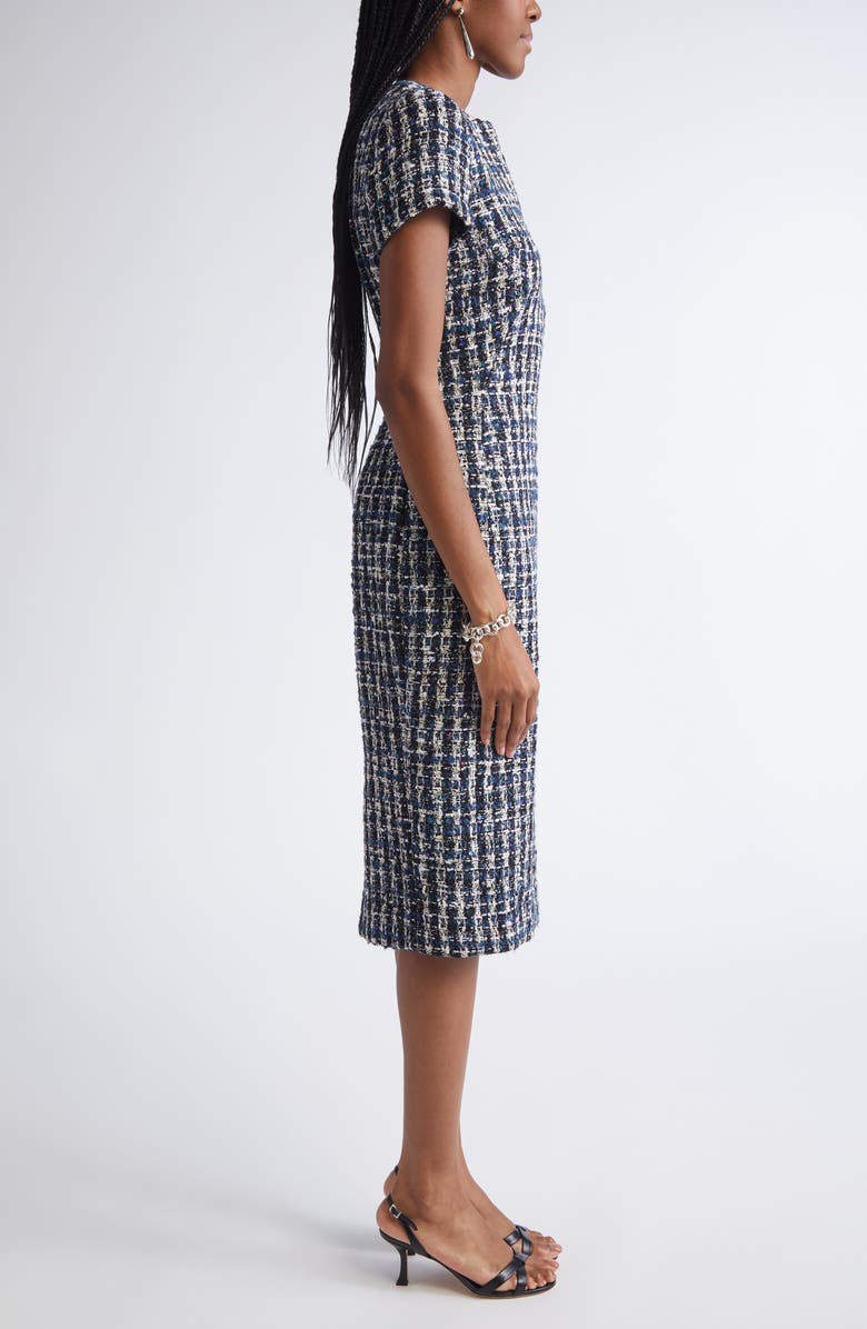 ST. JOHN Multicolor Check Tweed Sheath Dress, Alternate, color, Tourmaline Multi