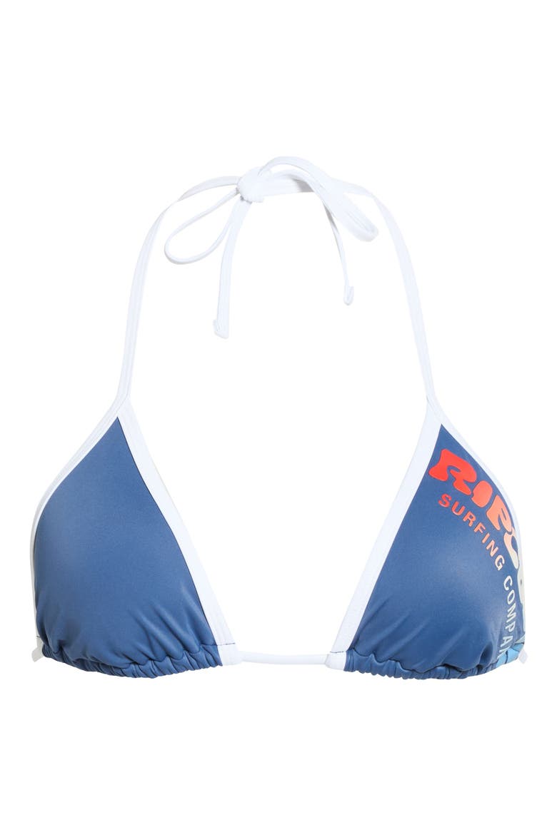 Surf Puff Triangle Bikini Top, Alternate, color, VINTAGE BLUE
