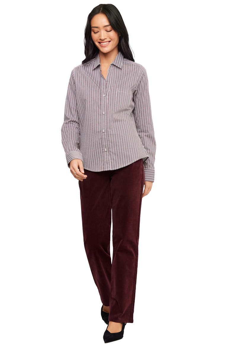 Striped Button Up Shirt, Alternate, color, WINE