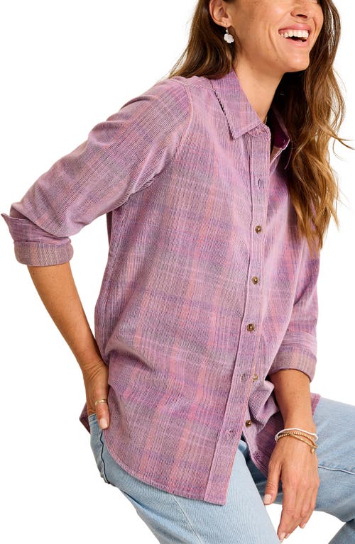 Tommy Bahama Beachfront Stretch Cotton Corduroy Button-up Shirt In Purple