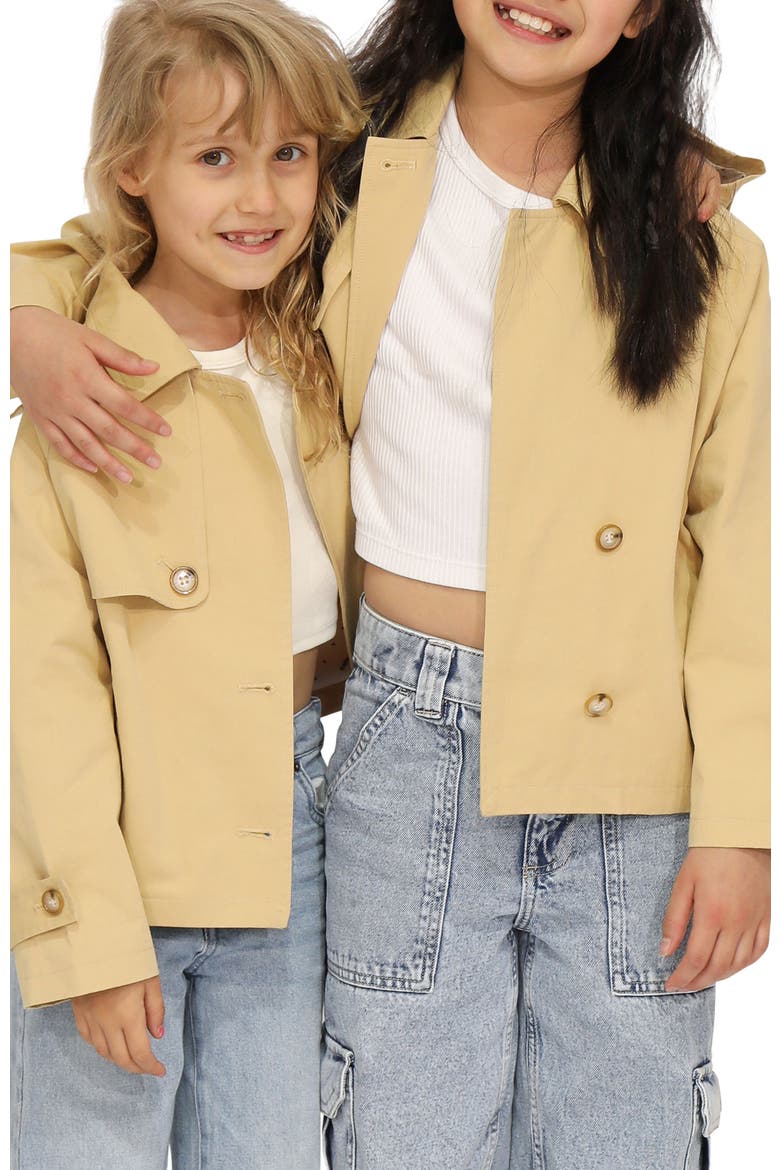 Matilda Cropped Trench Coat, Alternate, color, Khaki