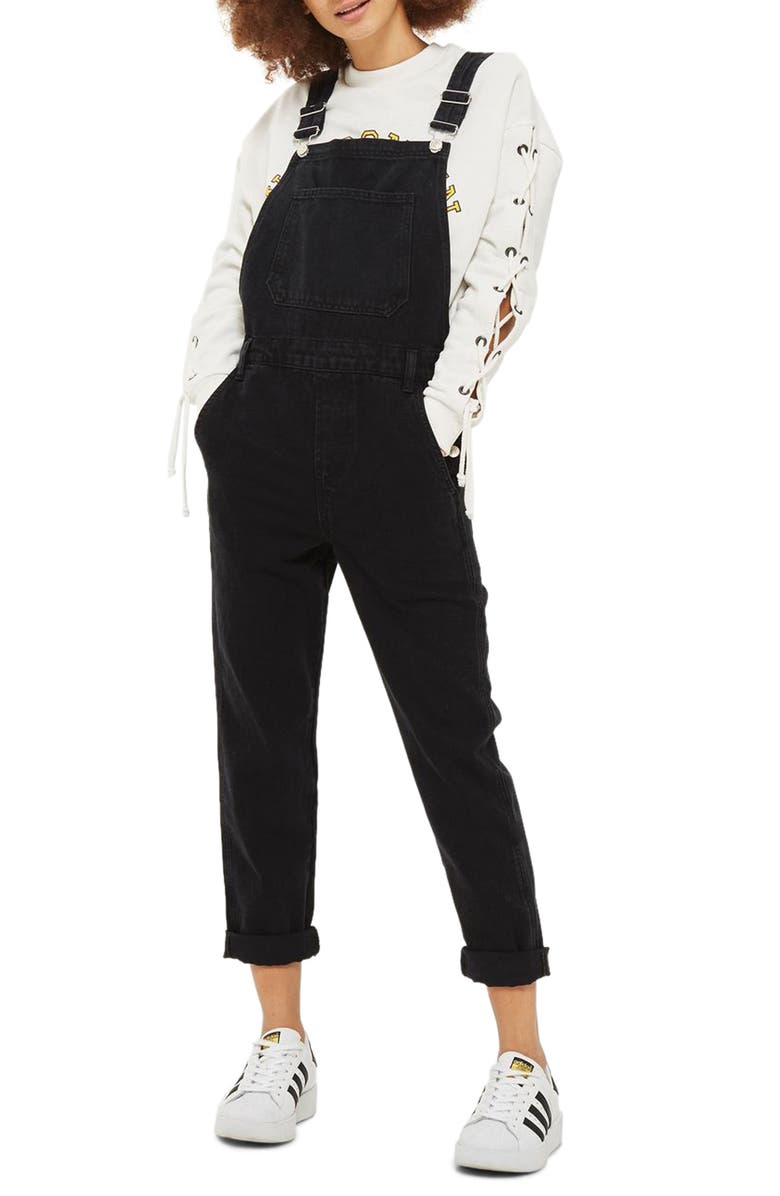Topshop Slim Leg Overalls, Main, color, 