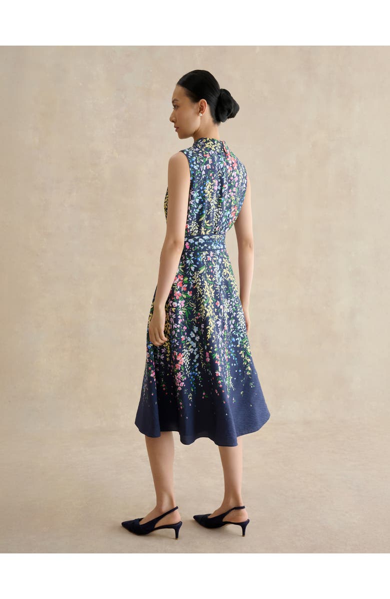 HOBBS LONDON Alberta Floral Midi Shirt Dress, Alternate, color, Midnightmulti