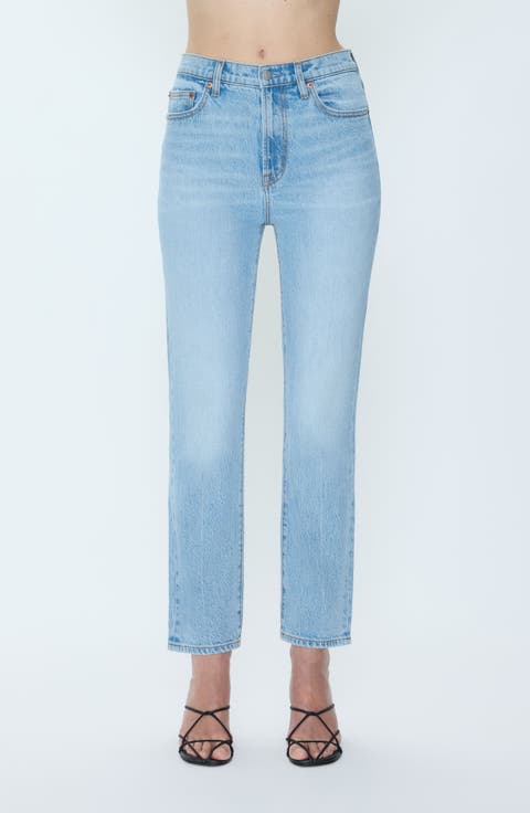 Bri High Waist Ankle Straight Leg Jeans
