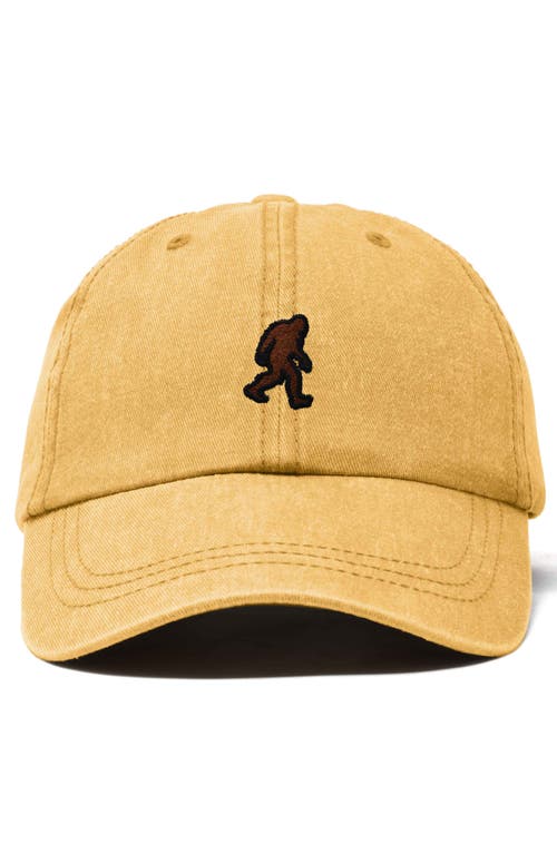 Dalix Sasquatch Embroidered Dad Hat In Washed Gold