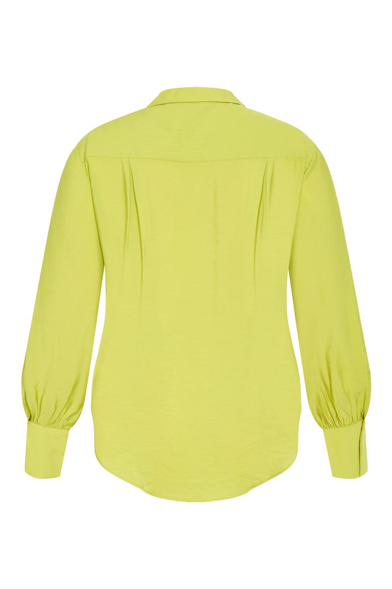 Rosa Tie Hem Button-Up Shirt, Alternate, color, CHARTREUSE