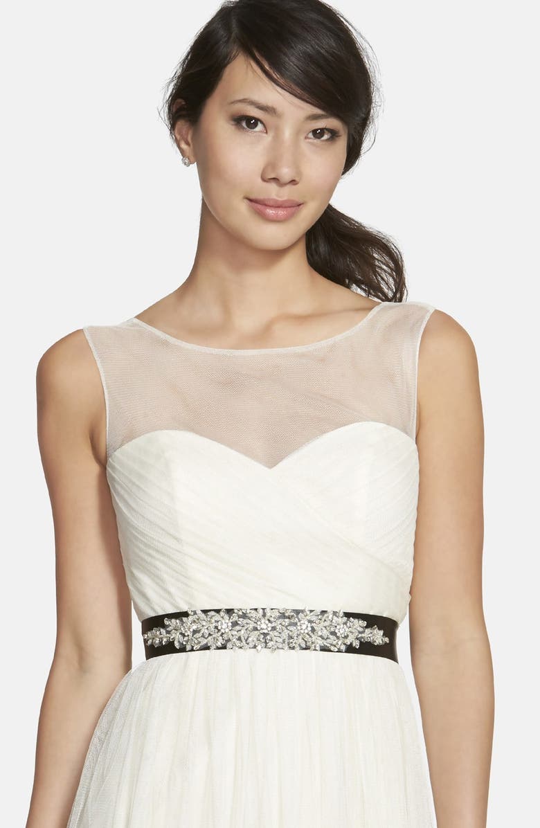 Nina 'Justine' Ornate Crystal Sash, Main, color,