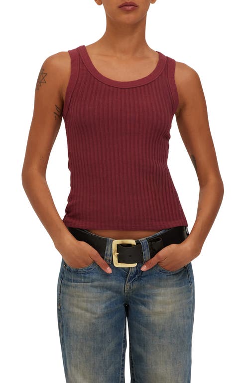 Project Social T Cooper Rib Tank In Dark Cherry