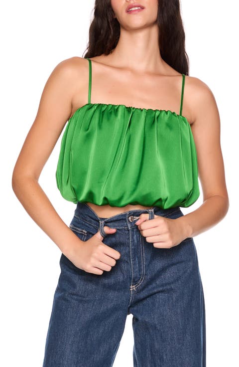 Bubble Crop Satin Camisole