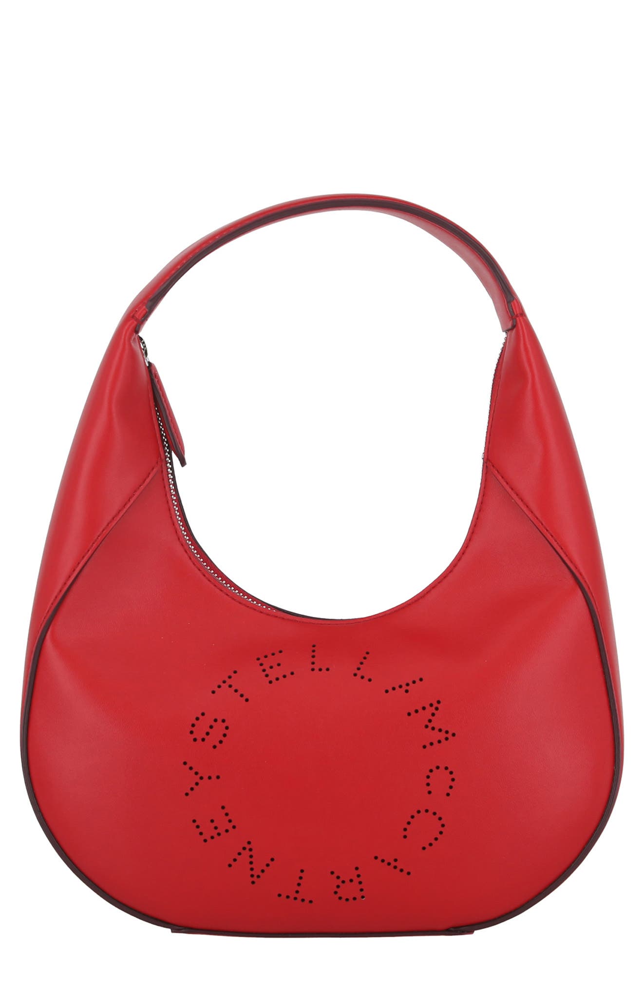 Stella McCartney Logo Vegan Leather Shoulder Bag, Main, color, 