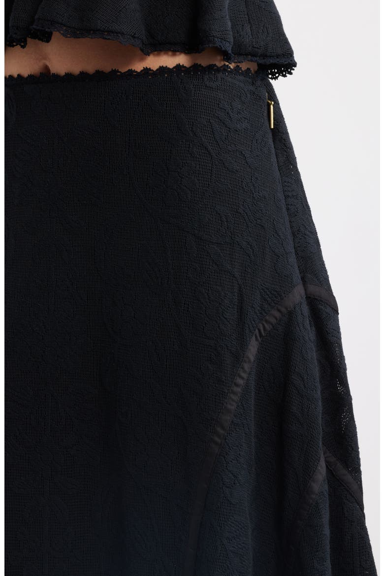 Gossamer Midi Skirt, Alternate, color, BLACK